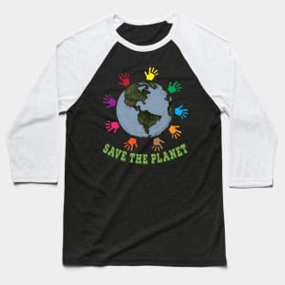 Save The Planet Earth Day Retro Environmental Baseball T-Shirt